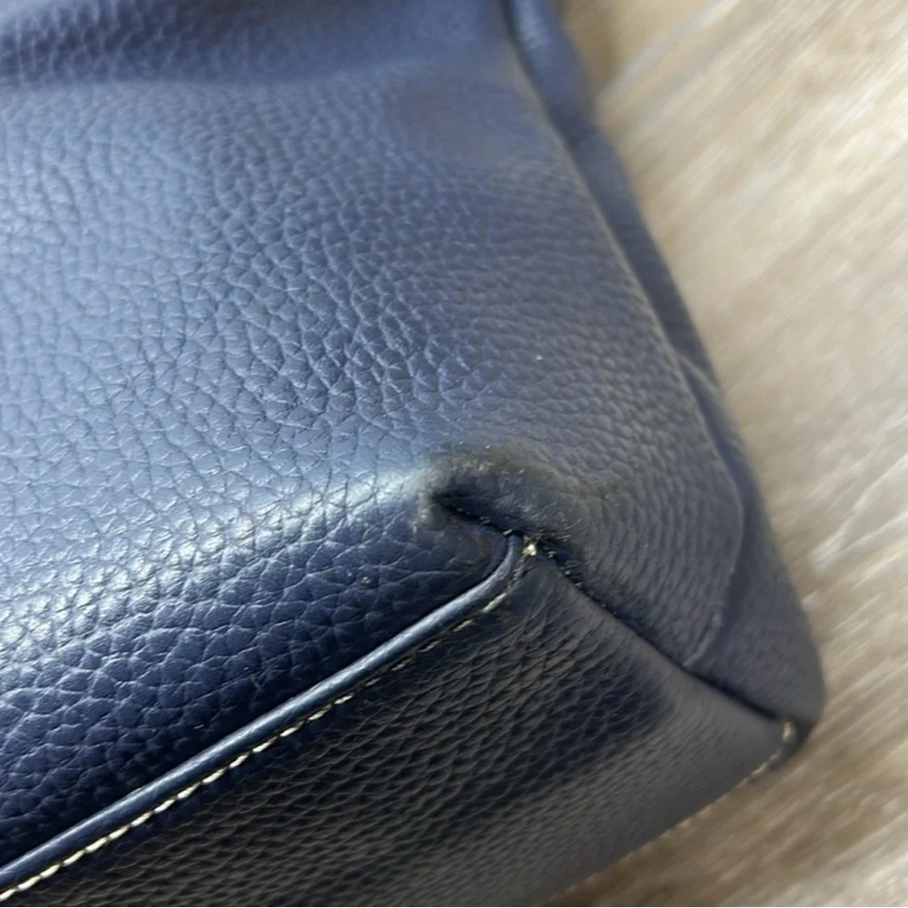 Dooney & Bourke Navy Dixon Hobo Pebble Leather Crossbody Bag! GUC!! - Picture 6 of 15